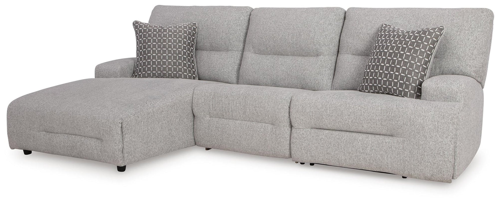 Acklen Place Pewter Performance Fabric,Next-Gen Nuvella™ 3-Piece Power Reclining Sectional - image 2