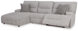 Acklen Place Pewter Performance Fabric,Next-Gen Nuvella™ 3-Piece Power Reclining Sectional - image 3