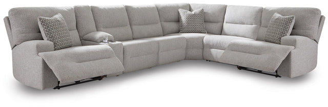 Acklen Place Pewter 7-Piece Power Sectional Reclining Sofa with Storage Console - image 1