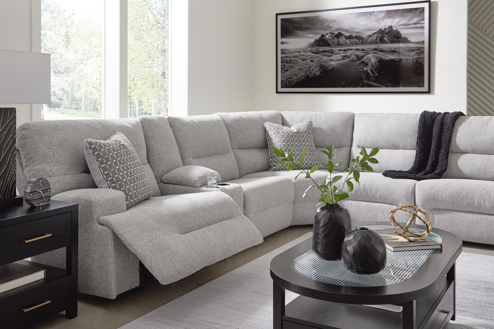 Acklen Place Pewter 7-Piece Power Sectional Reclining Sofa with Storage Console - image 24