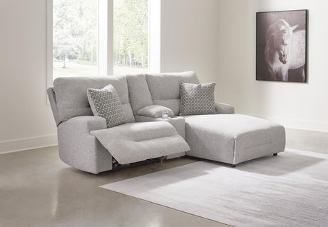 Acklen Place Pewter Performance Fabric,Next-Gen Nuvella™ 3-Piece Power Reclining Sectional Sofa with Chaise - image 1