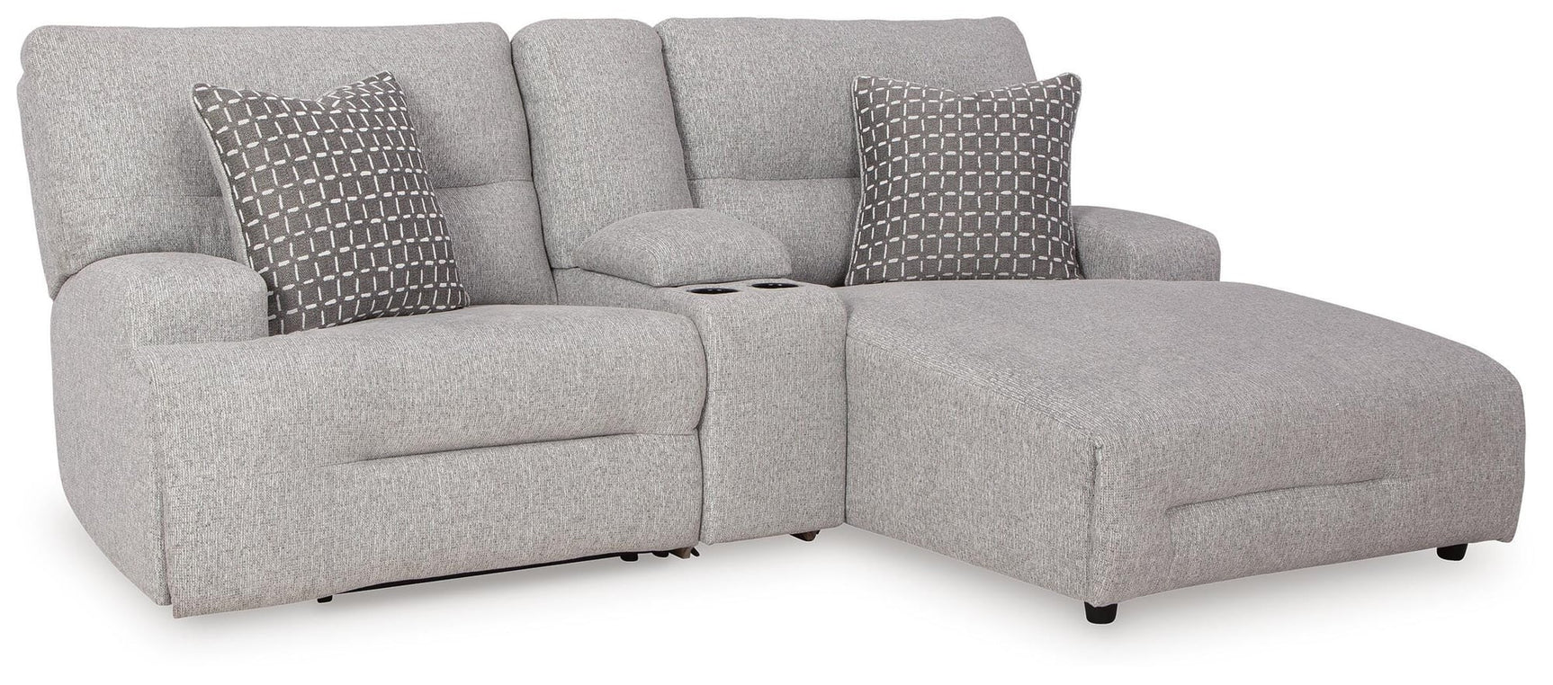 Acklen Place Pewter Performance Fabric,Next-Gen Nuvella™ 3-Piece Power Reclining Sectional Sofa with Chaise - image 2