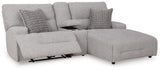 Acklen Place Pewter Performance Fabric,Next-Gen Nuvella™ 3-Piece Power Reclining Sectional Sofa with Chaise - image 3