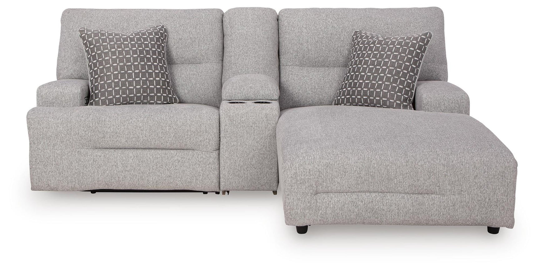 Acklen Place Pewter Performance Fabric,Next-Gen Nuvella™ 3-Piece Power Reclining Sectional Sofa with Chaise - image 4
