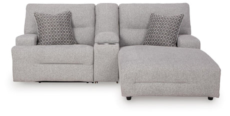 Acklen Place Pewter Performance Fabric,Next-Gen Nuvella™ 3-Piece Power Reclining Sectional Sofa with Chaise - image 4