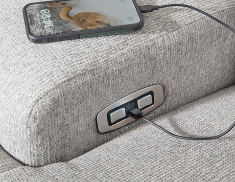 Acklen Place Pewter Performance Fabric,Next-Gen Nuvella™ 3-Piece Power Reclining Sectional Sofa with Chaise - image 8