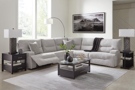Acklen Place Pewter Performance Fabric,Next-Gen Nuvella™ 5-Piece Power Reclining Sectional - image 1