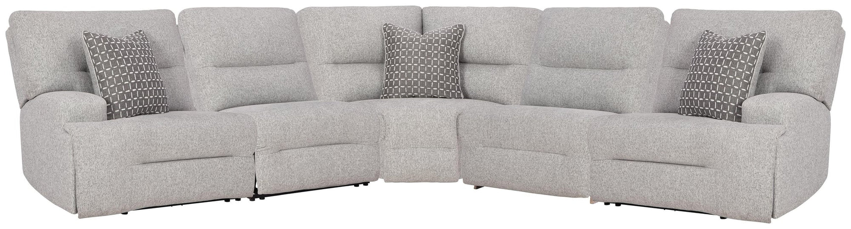 Acklen Place Pewter Performance Fabric,Next-Gen Nuvella™ 5-Piece Power Reclining Sectional - image 2