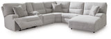 Acklen Place Pewter Performance Fabric,Next-Gen Nuvella™ 6-Piece Power Reclining Sectional with Chaise view 2