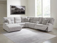 Acklen Place Pewter Performance Fabric,Next-Gen Nuvella™ 6-Piece Power Reclining Sectional with Chaise - image 1