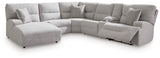 Acklen Place Pewter Performance Fabric,Next-Gen Nuvella™ 6-Piece Power Reclining Sectional with Chaise - image 2