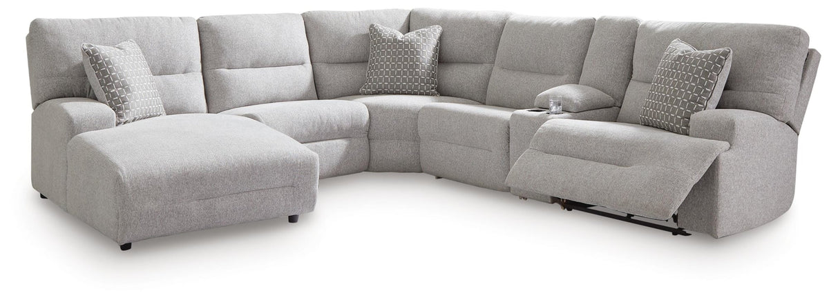 Acklen Place Pewter Performance Fabric,Next-Gen Nuvella™ 6-Piece Power Reclining Sectional with Chaise - image 2