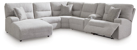 Acklen Place Pewter Performance Fabric,Next-Gen Nuvella™ 6-Piece Power Reclining Sectional with Chaise - image 2