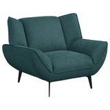 Acton Upholstered Flared Arm Chair Teal Blue 511163 - Ella Furniture