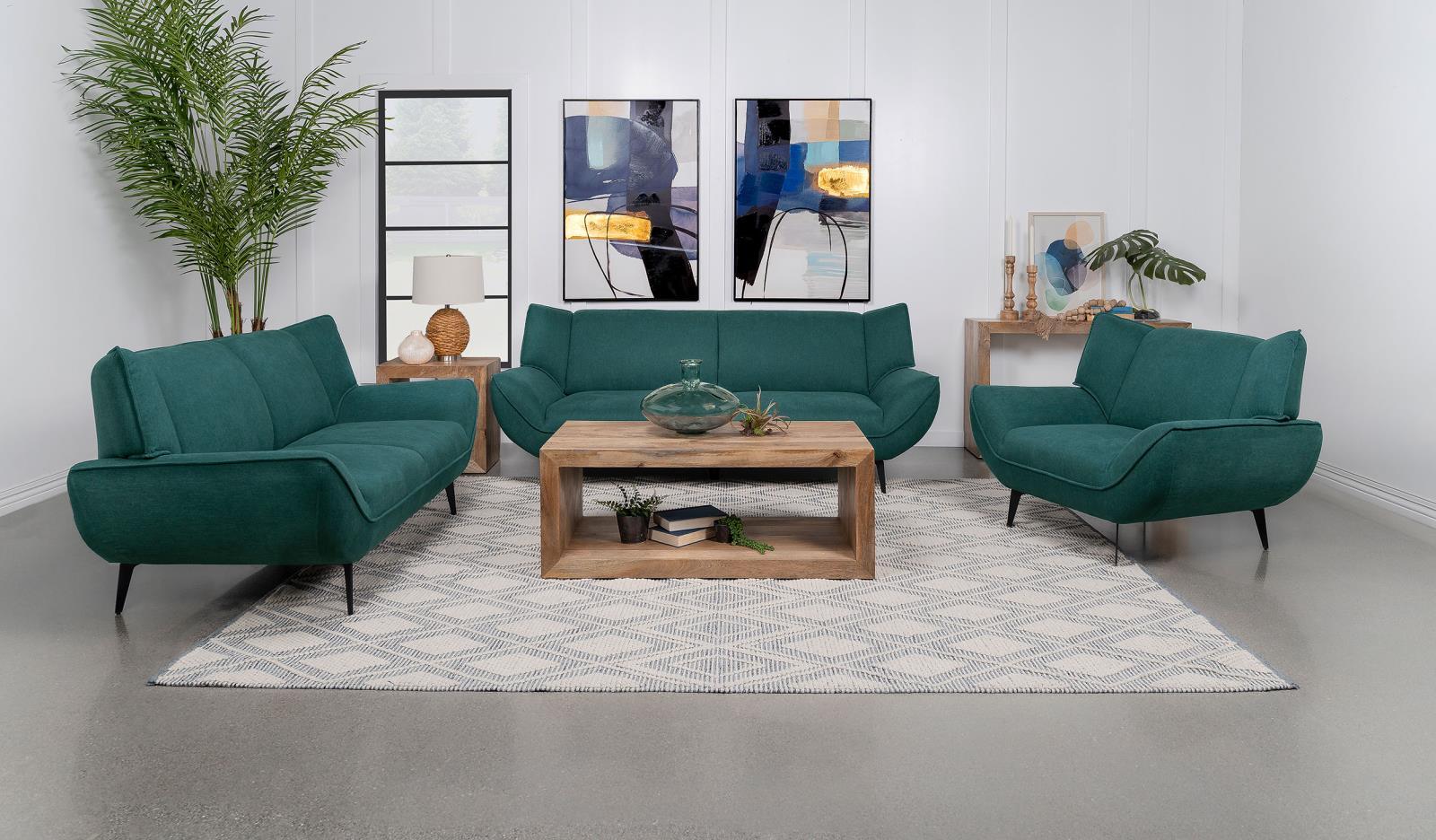 Acton Upholstered Flared Arm Chair Teal Blue 511163 - Ella Furniture