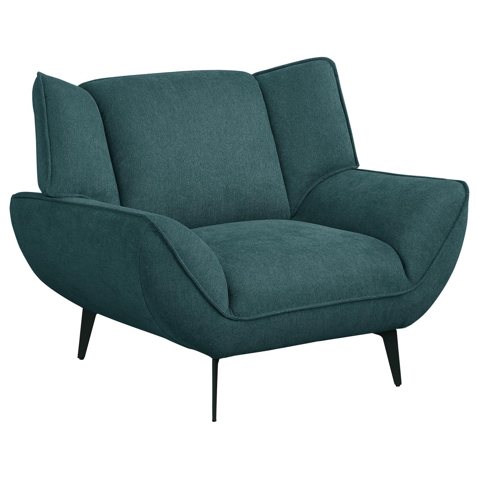 Acton Upholstered Flared Arm Chair Teal Blue 511163 - Ella Furniture