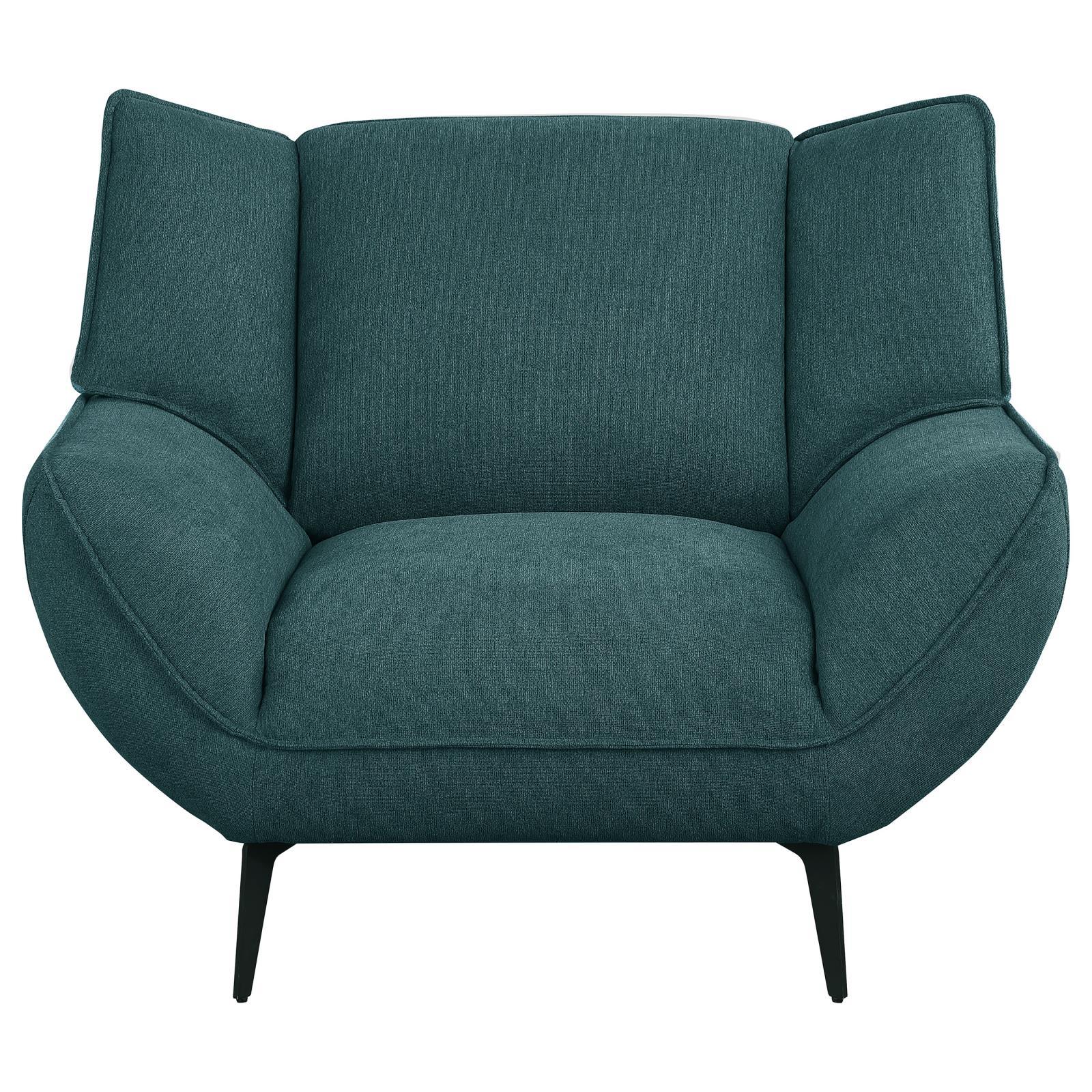 Acton Upholstered Flared Arm Chair Teal Blue 511163 - Ella Furniture