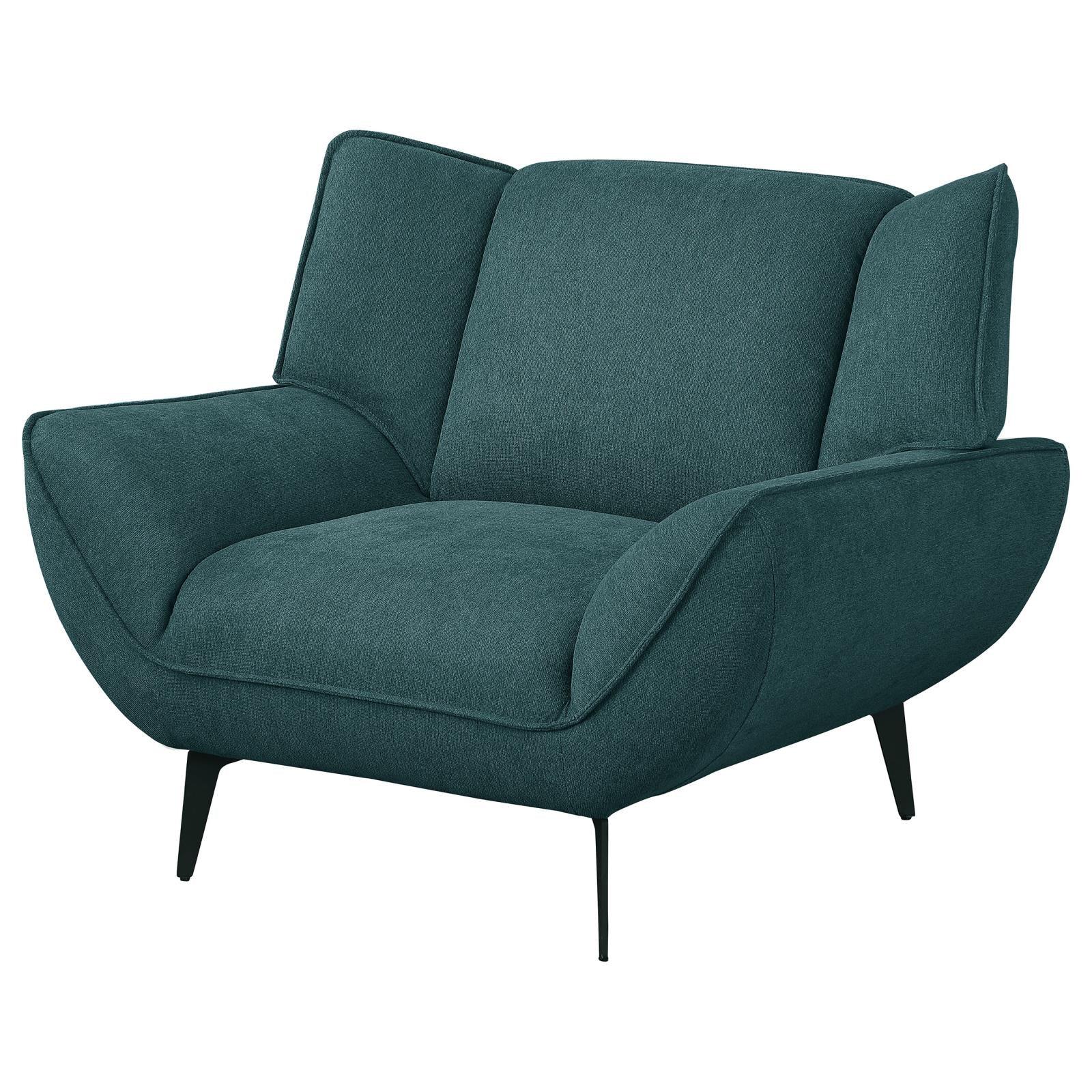 Acton Upholstered Flared Arm Chair Teal Blue 511163 - Ella Furniture