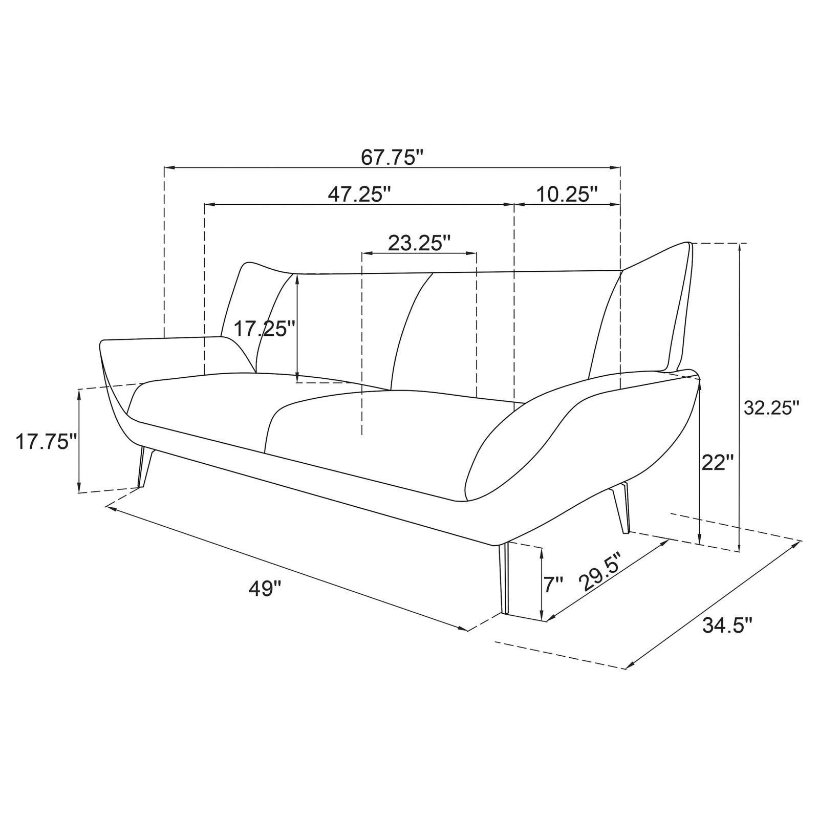 Acton Upholstered Flared Arm Loveseat Teal Blue 511162 - Ella Furniture