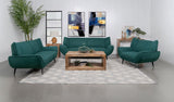 Acton Upholstered Flared Arm Loveseat Teal Blue 511162 - Ella Furniture