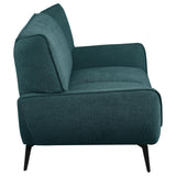Acton Upholstered Flared Arm Loveseat Teal Blue 511162 - Ella Furniture