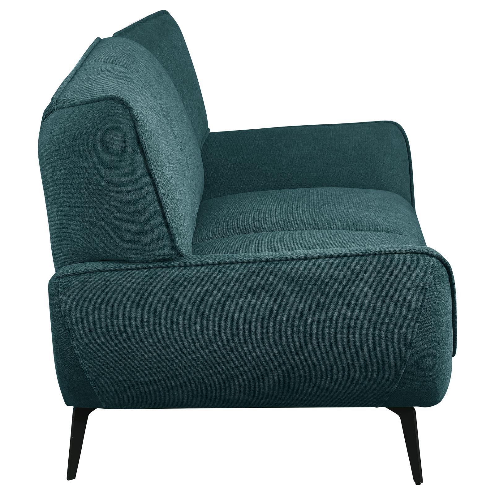 Acton Upholstered Flared Arm Loveseat Teal Blue 511162 - Ella Furniture