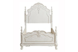Cinderella Antique White Youth Panel Bedroom Set - Close-up of floral hardware