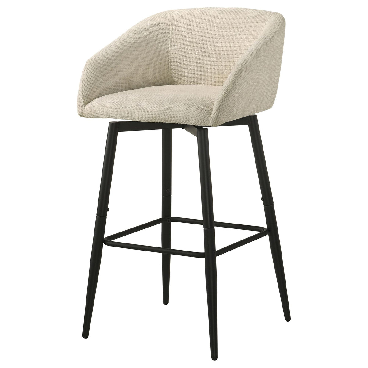 Rainer Fabric Upholstered Swivel Bar Chair Cream Set of 2 — product image 4