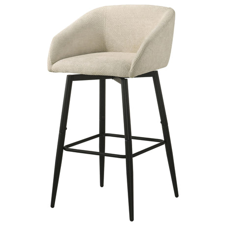 Rainer Fabric Upholstered Swivel Bar Chair Cream Set of 2 — product image 4