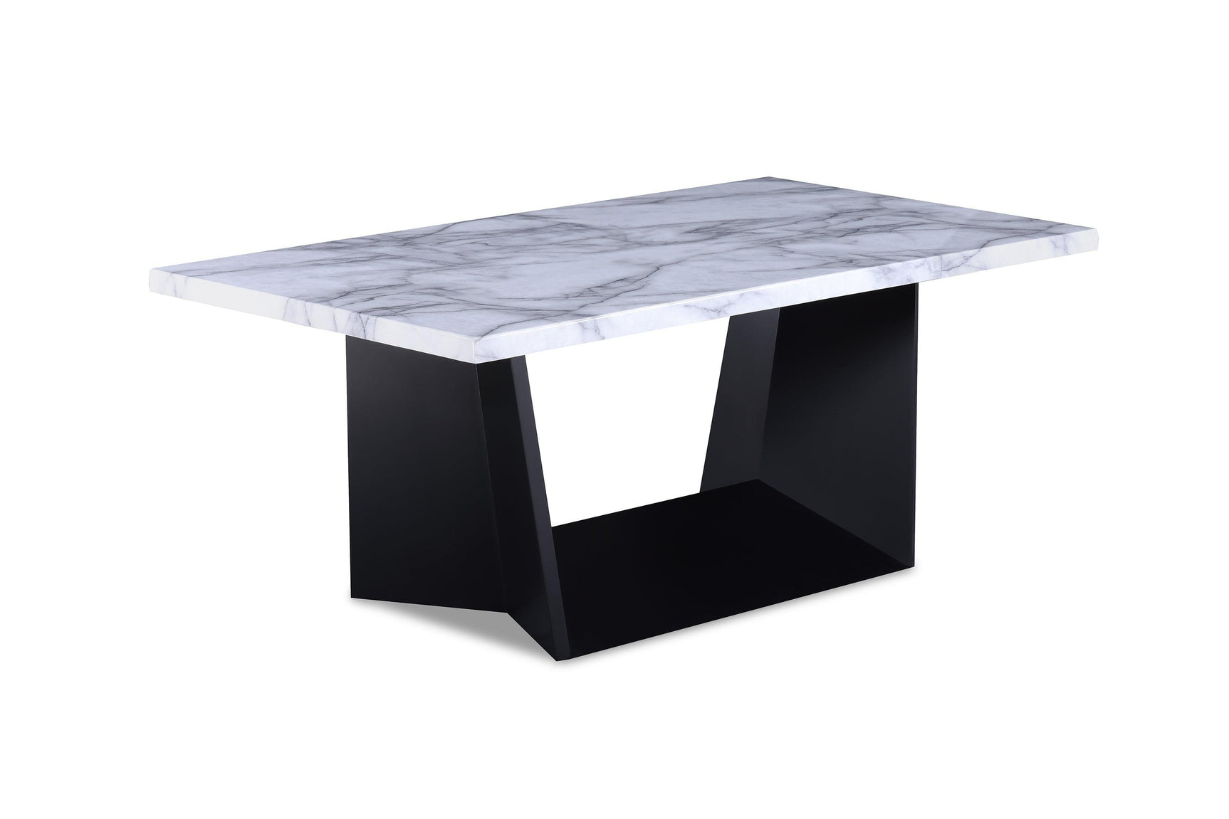 Adea set of three black and white marble top coffee tables
