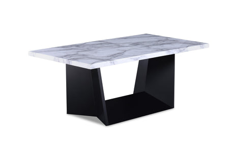 Adea set of three black and white marble top coffee tables