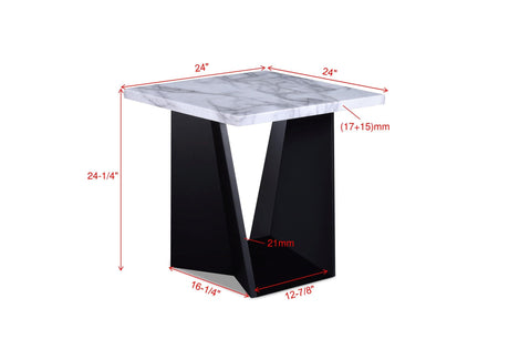 Top view of Adea black and white coffee table set