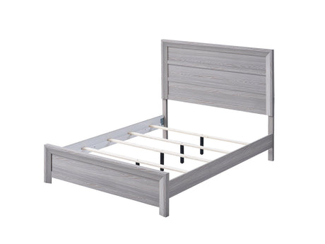 Bedroom view of Adelaide Light Gray Panel Bedroom Set bed