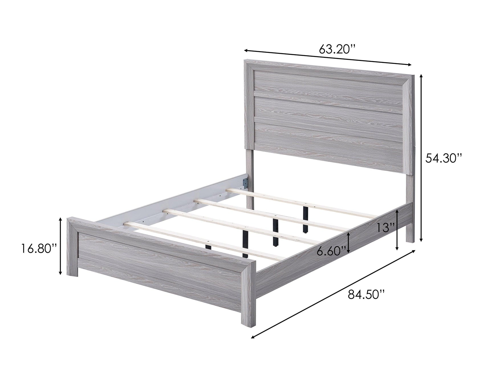 Adelaide Drift Wood Modern Contemporary Solid Wood And Veneers Queen Bed - Ella Furniture