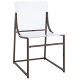 Back view of Adino Acrylic Dining Side Chair with transparent acrylic back and metal frame
