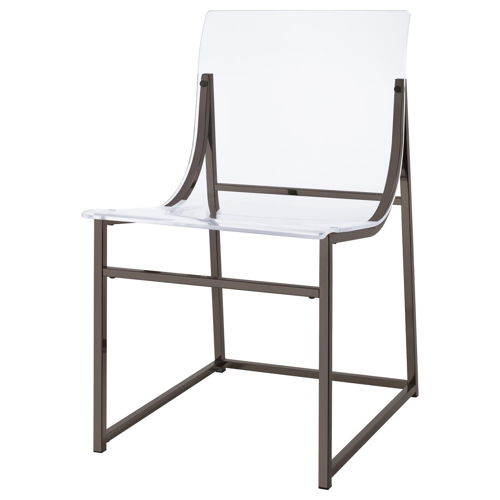 Adino Acrylic Dining Side Chair set of 2 angled view