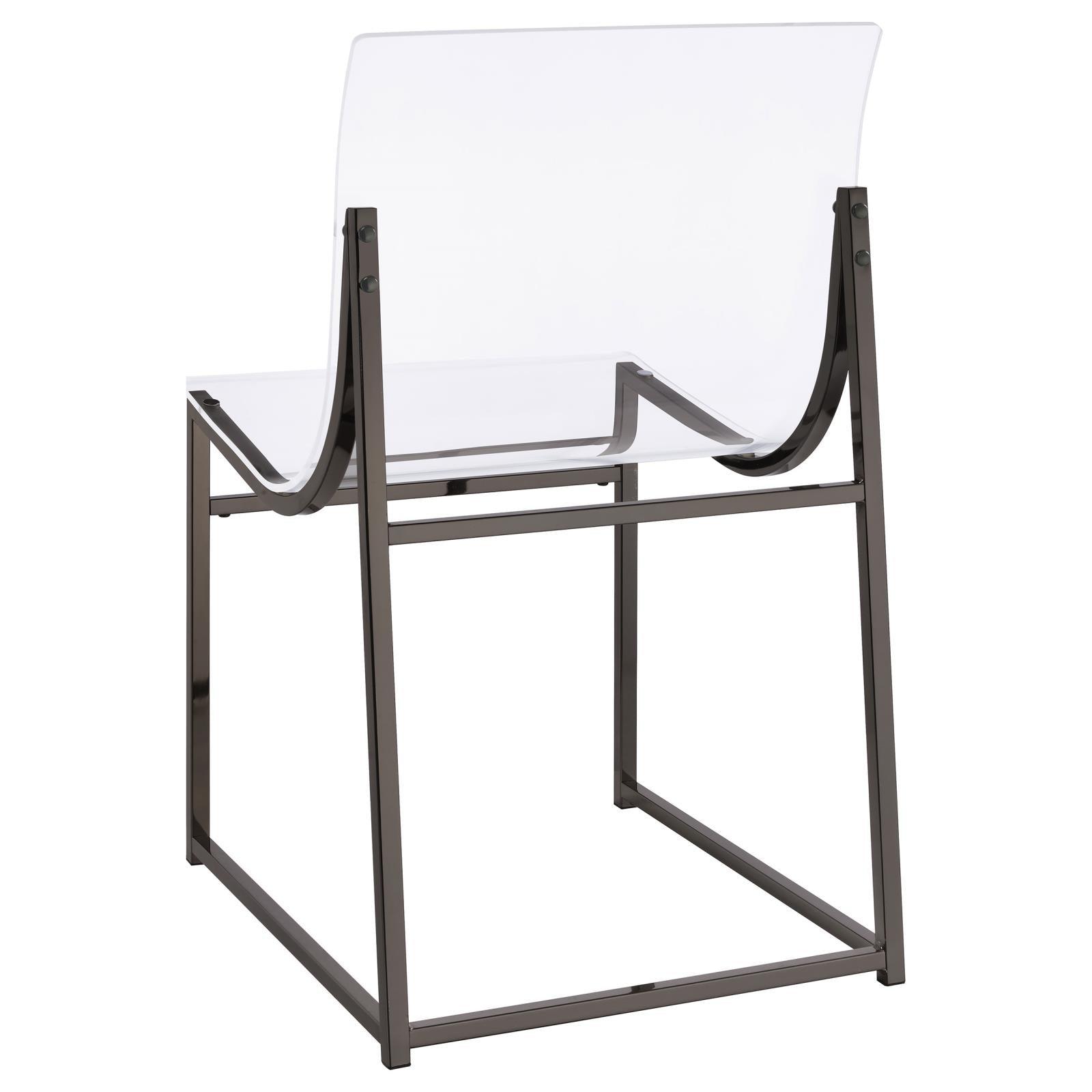 Side view highlighting chair dimensions and design