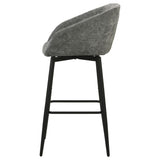 Rainer Charcoal Fabric Upholstered Swivel Bar Chair Set of 2 — product image 5