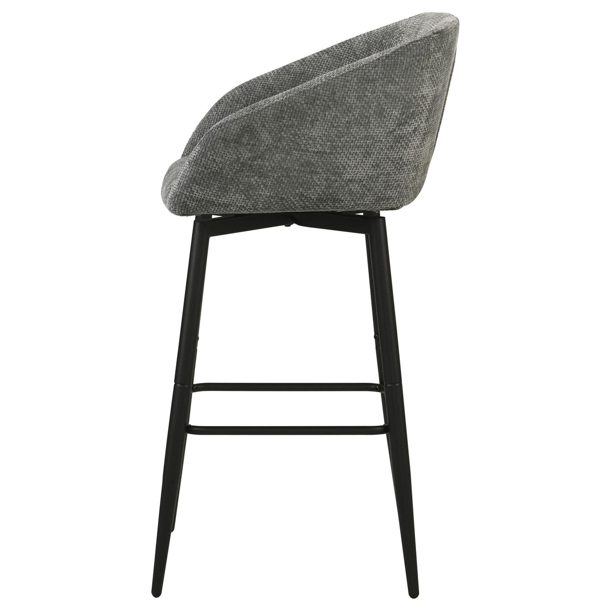 Rainer Charcoal Fabric Upholstered Swivel Bar Chair Set of 2 — product image 5