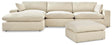 Elyza Linen 3-Piece Sectional with Ottoman — product image 2