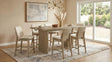 Decker 7-piece 70-inch Rectangular Counter Height Dining Set Cream and Natural Oak — product view