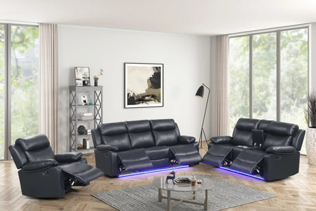 Aiden Black 3-Piece Reclining Set from Decor Furniture
