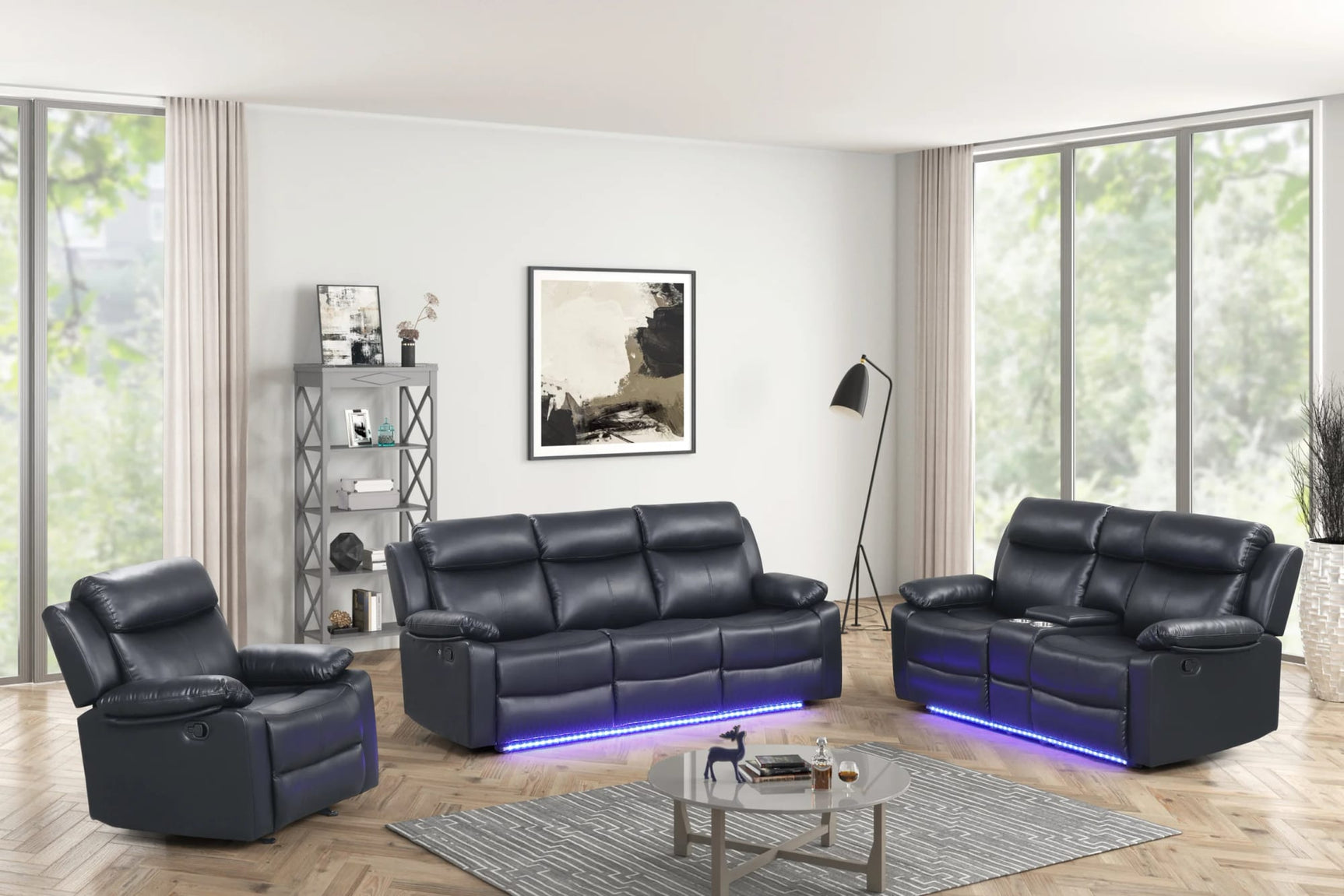Aiden Black 3-Piece Reclining Set view 2