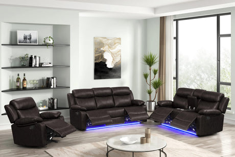 Aiden Brown 3-Piece Reclining Set from Decor Furniture