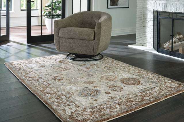 Ainswick Brown/Beige/Gray Memory Foam Medium Rug from Decor Furniture