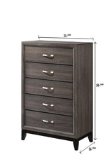 Akerson Gray Chest with 5 drawers in contemporary style