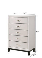 Akerson white and black modern solid wood TV stand front view