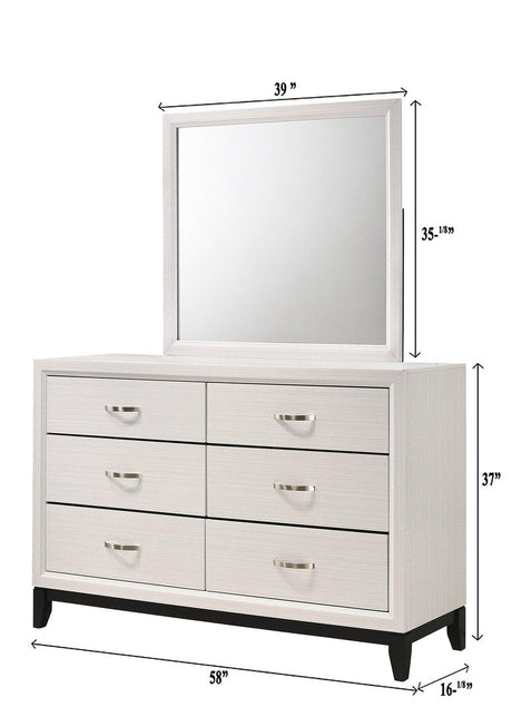Akerson black and white TV stand close-up of wood and veneer finish