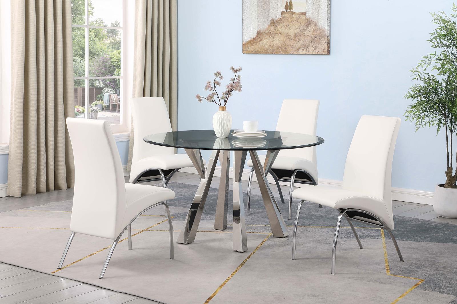 Table showing levelers on feet for stability