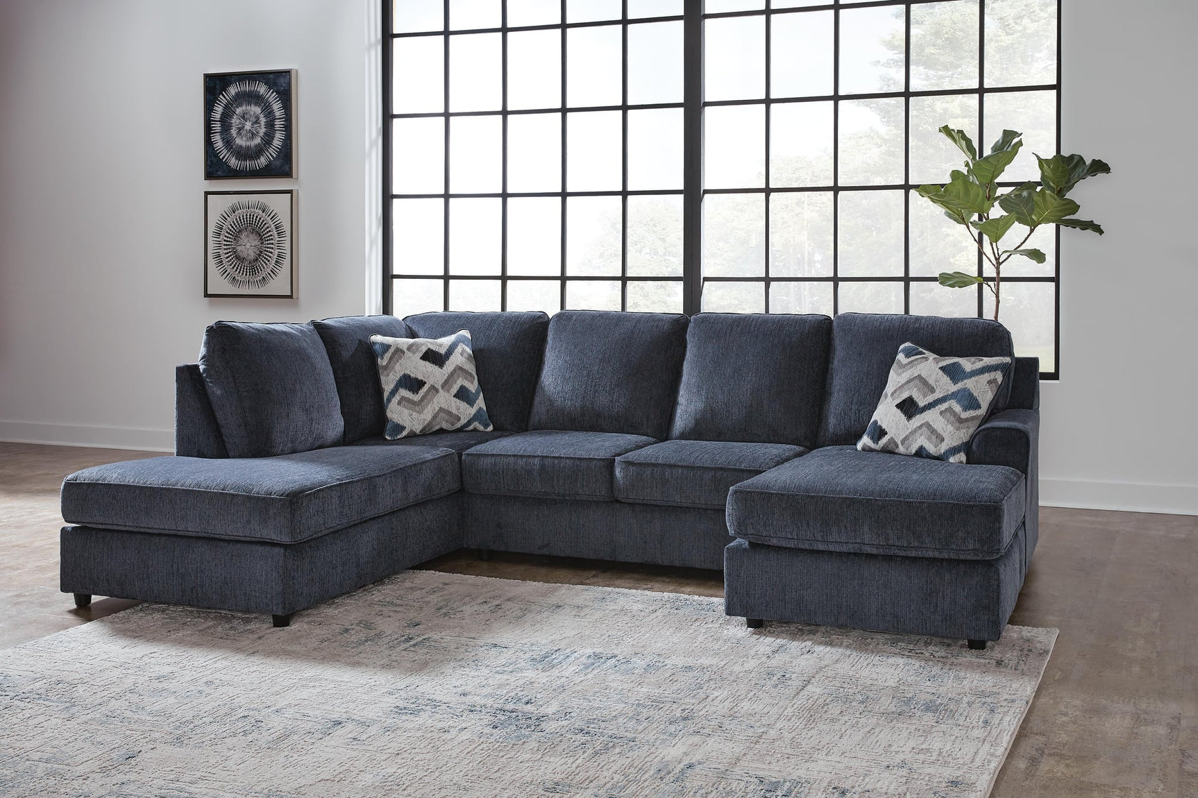 Albar Place Cobalt Chenille 2-Piece Sectional - image 1